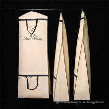 Custom printed logo non woven long dress garment bag suit cover bag